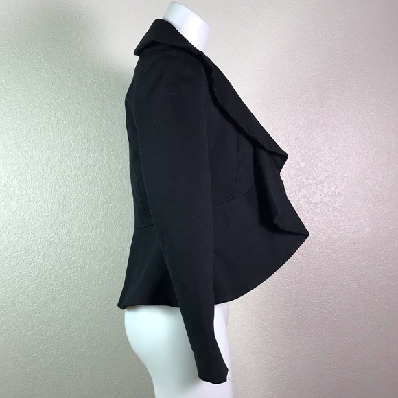 INC INTERNATIONAL CONCEPTS BLACK RUFFLE JACKET - Picture 3 of 5